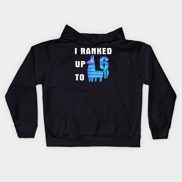 I Ranked Up To 6 Birthday Video Game Llama Kids Hoodie by snownature